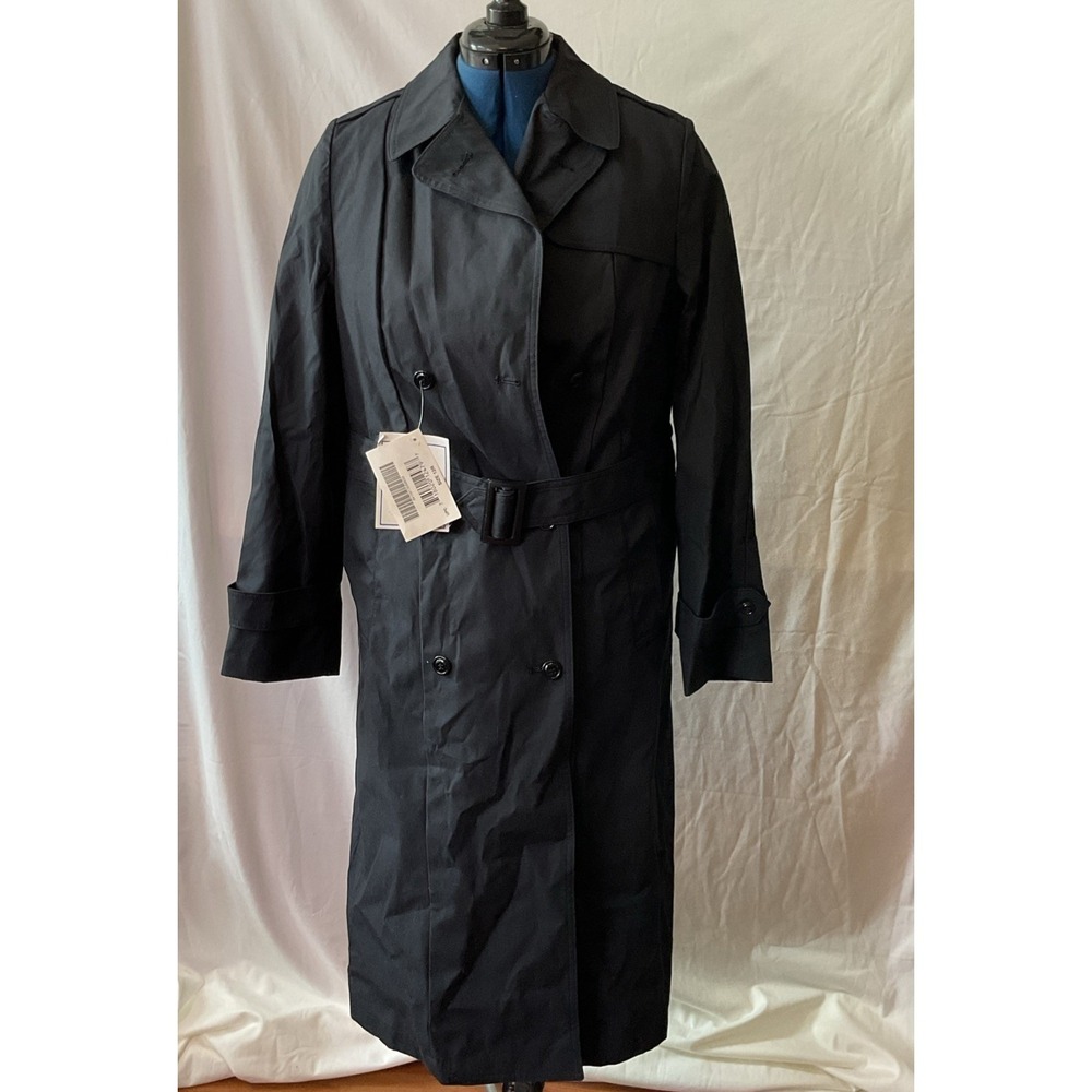 Garrison Military Collection Womens Black All Weather Trench Coat Lined 12R NEW